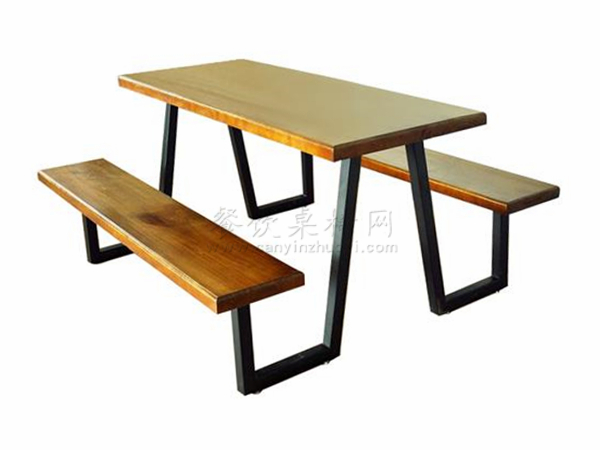 江门餐饮家具，连体餐桌椅