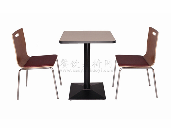肇庆快餐桌椅，钢木餐桌椅