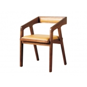 北欧风实木扶手咖啡馆椅子