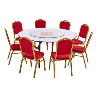 八人位饭店金属宴会餐桌椅