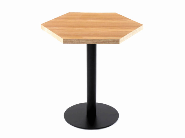 钢木单人六角形咖啡店桌子