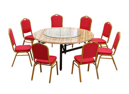 中式饭店八人餐桌椅子组合