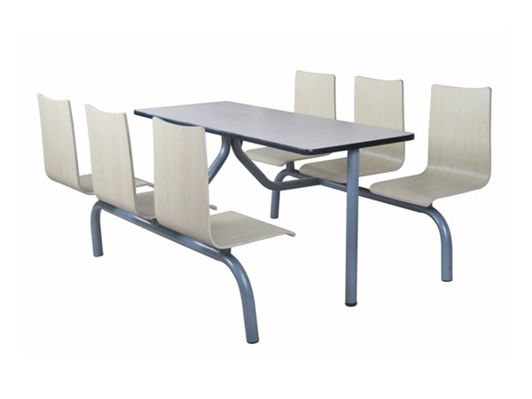 六人位连体式学校食堂桌椅