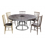 工业复古风铁艺五人餐桌椅