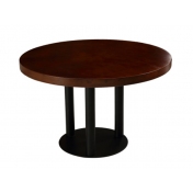实木油漆台面五人圆形桌子