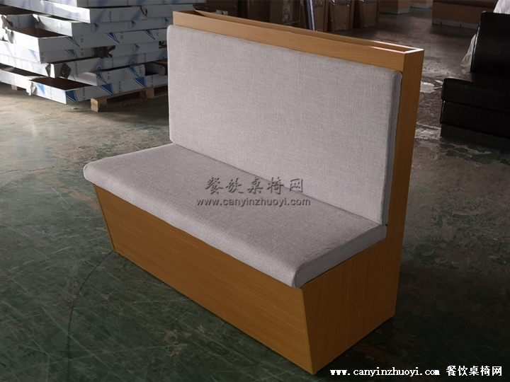 带花槽设计木纹板卡座沙发