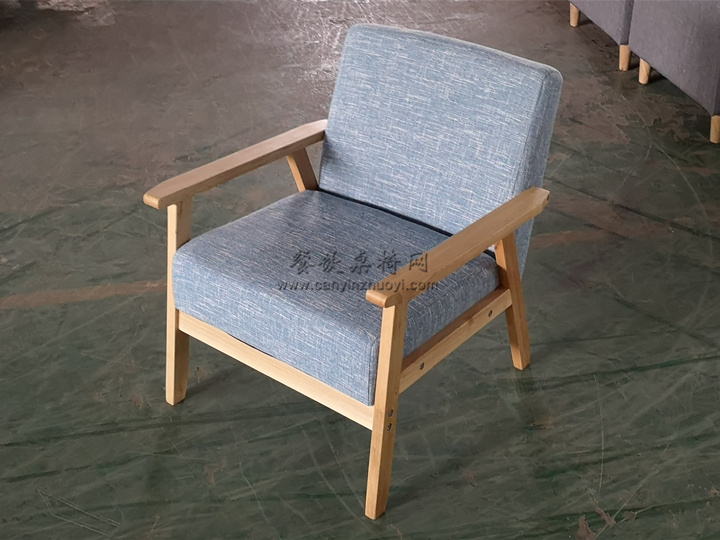 橡胶木沙发椅，单人位沙发