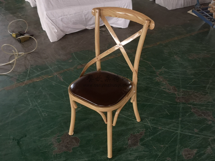 铁艺叉背椅，木纹叉背餐椅