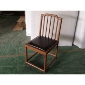 茶马天下铁艺木纹中式餐椅