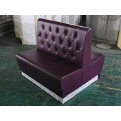 紫色皮双面火锅店卡座沙发