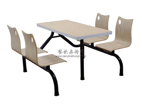岳塘区连体钢木饭堂餐桌椅