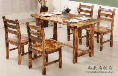 炭烧木大排档餐桌椅