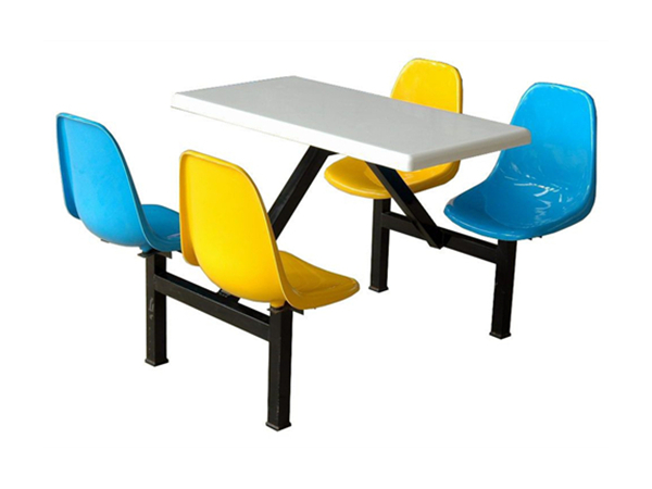 一套简洁时尚的食堂餐桌椅