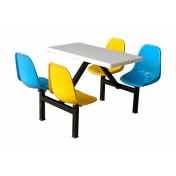 一套简洁时尚的食堂餐桌椅