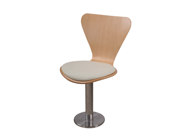 钢木快餐椅，固定式曲木椅
