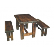 炭烧木桌椅，实木餐厅桌椅
