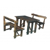 中式实木桌椅，炭烧木家具