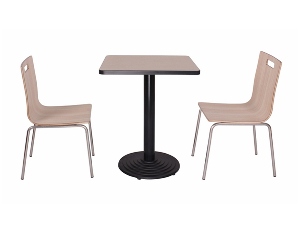 钢木快餐家具，两人位桌椅