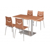 个性笑脸小吃店餐桌椅定制