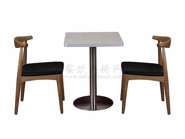铝合金封边餐桌搭配牛角椅