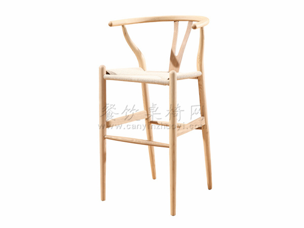Y型吧椅，Y字型实木吧台椅