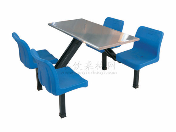 中空塑料椅面的食堂餐桌椅