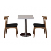鄂州钢木桌实木牛角椅组合