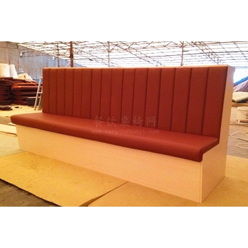 板式材质长条靠墙卡座沙发