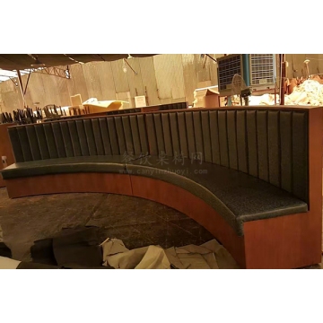 大型餐厅板式弧形卡座沙发