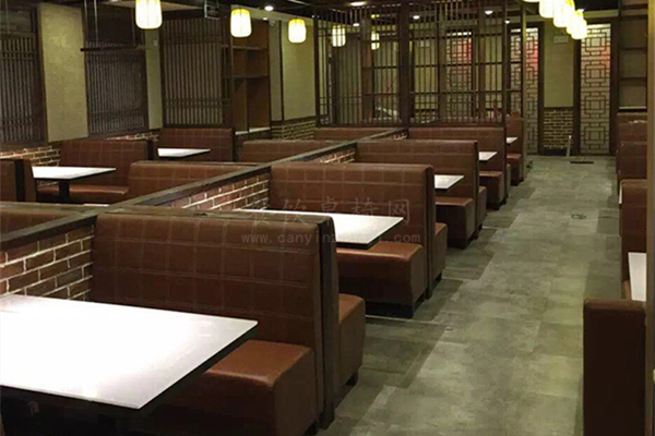 中式菜馆卡座沙发案例实拍