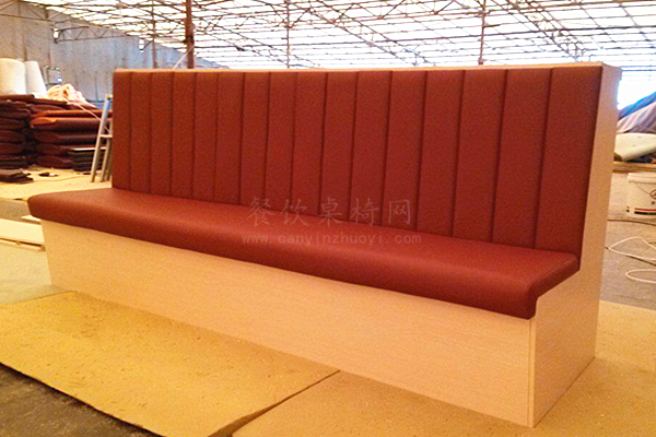板式材质长条靠墙卡座沙发