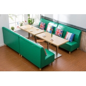 绿色油蜡皮革沙发餐桌组合
