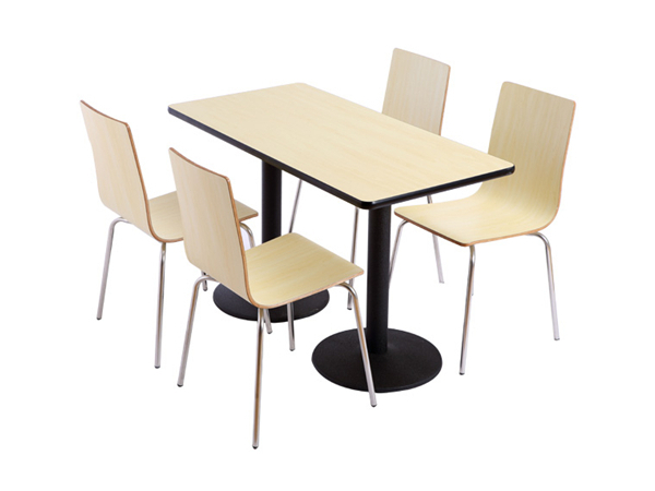 宁德钢木餐桌和曲木快餐椅