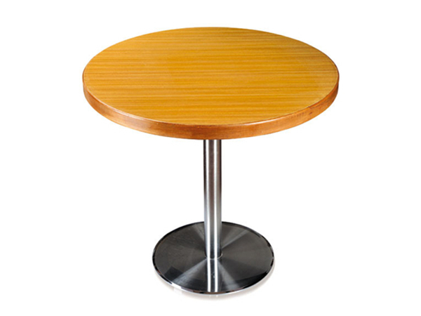 金华不锈钢脚实木油漆桌子