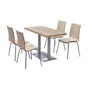龙岩钢木餐桌椅，一桌四椅