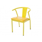 供应抚州铁艺黄色油漆餐椅