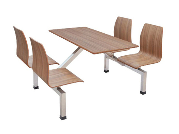 钢木餐桌椅，陇南连体桌椅