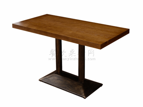 西餐厅钢木桌 XZ010