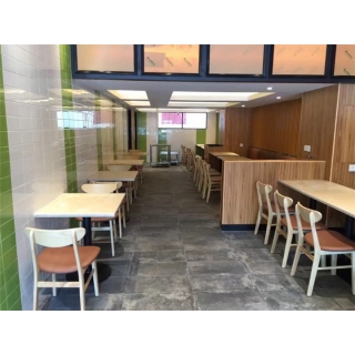 面食馆靠墙卡座餐桌椅定制