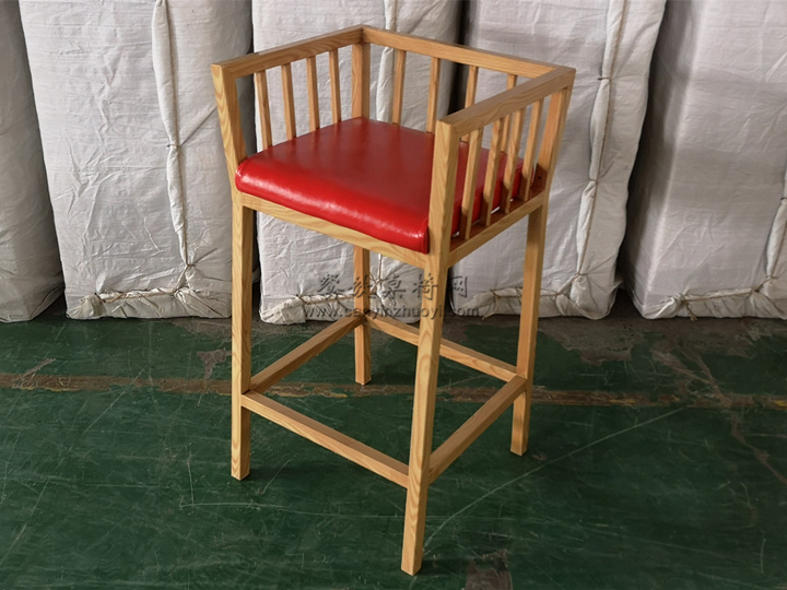 美食城吧椅，高脚木纹椅子