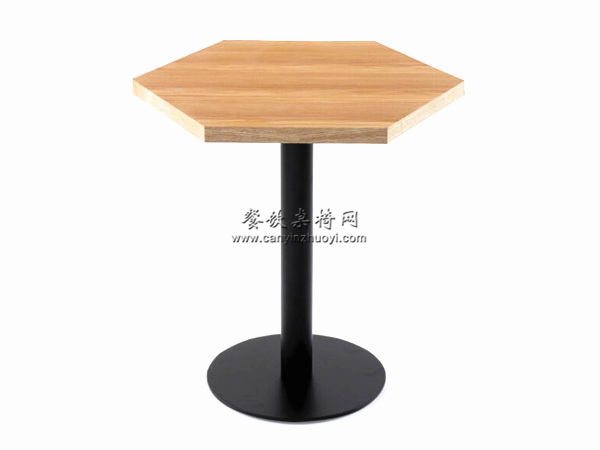 石林县六边形钢木咖啡桌子