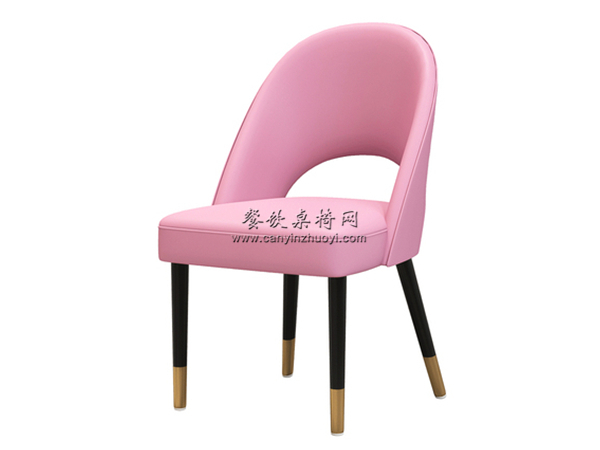 昌宁县粉红色皮革软包餐椅