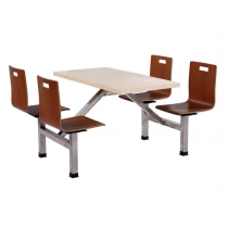 天心区食堂钢木连体餐桌椅