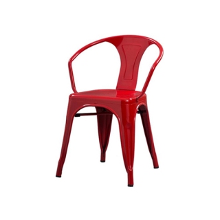 灌阳县工业风红色铁皮椅子