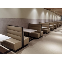 中式饭店卡座沙发桌子案例